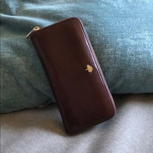Mulberry 8 card zip around wallet-Burgundy